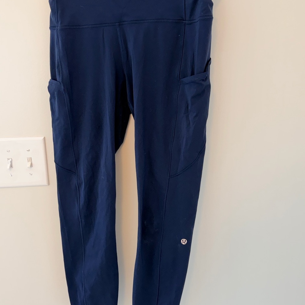 lululemon athletica Navy Fast and Free High Rose 25" Tights